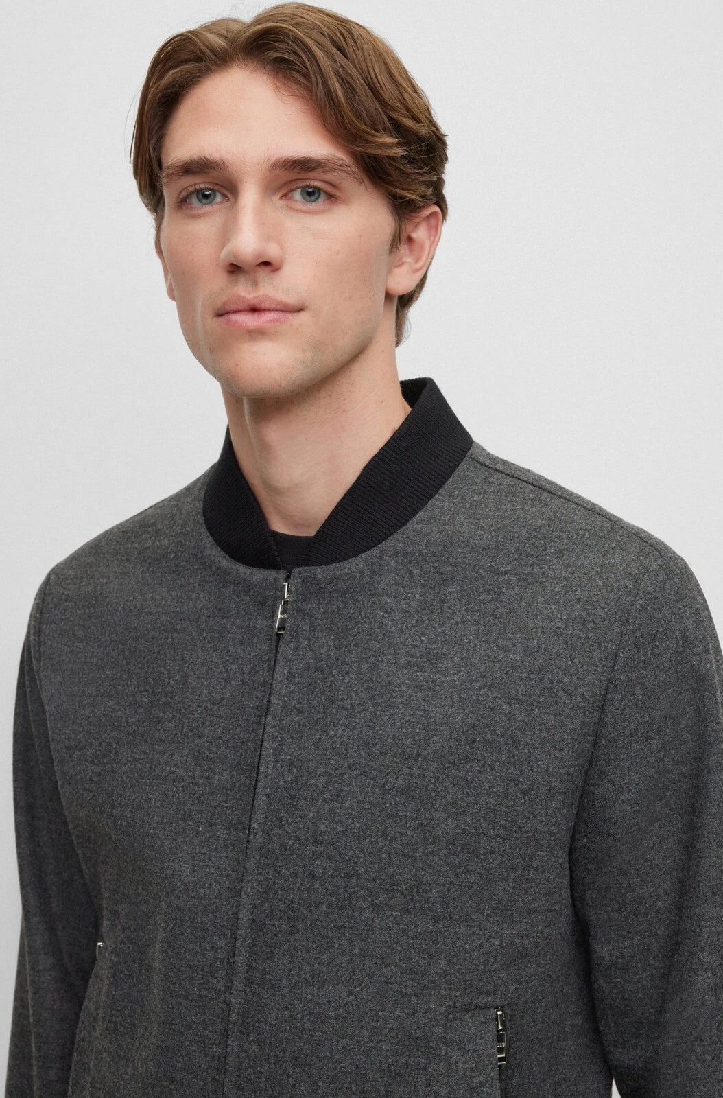 $595 - Boss Slim-Fit Bomber Jacket Performance Stretch Wool Blend - Size 38R