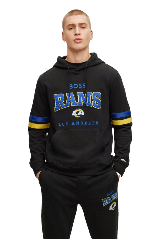 BOSS X NFL Los Angeles Rams Hoodie Sweatshirt in Cotton Black Regular - Size M