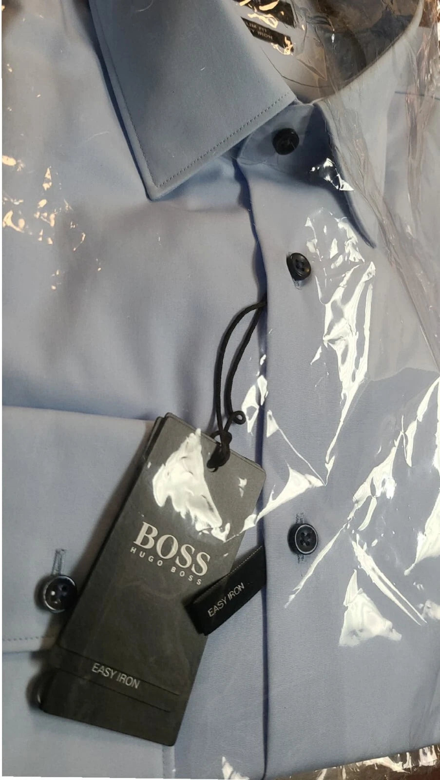 HUGO BOSS Jano Slim Fit Easy Iron Dress Shirt in Blue - Size 15.5 / 39