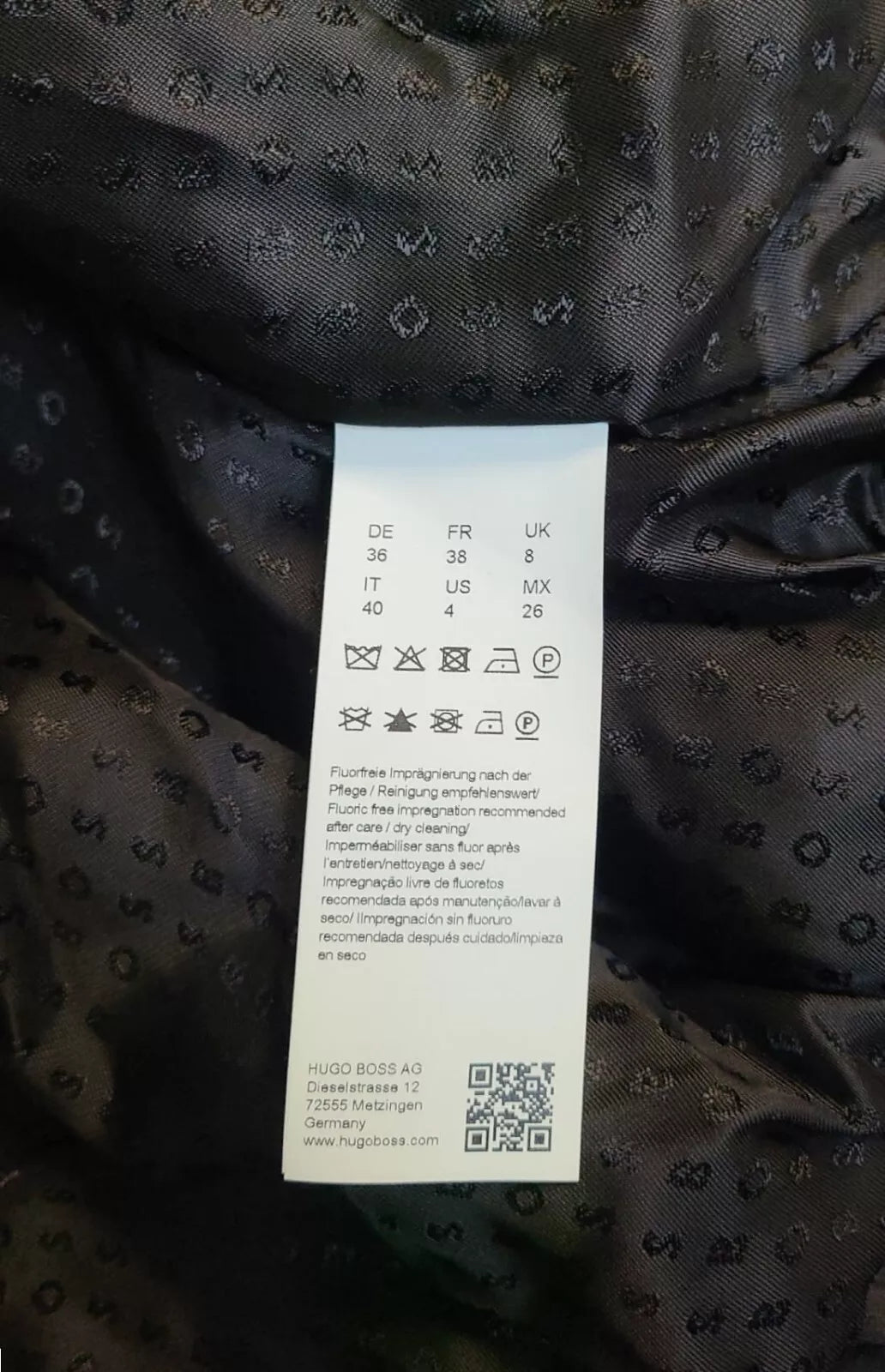 BOSS Women PANDELLA Satin Bomber Jacket in Black- Size 4 / 26