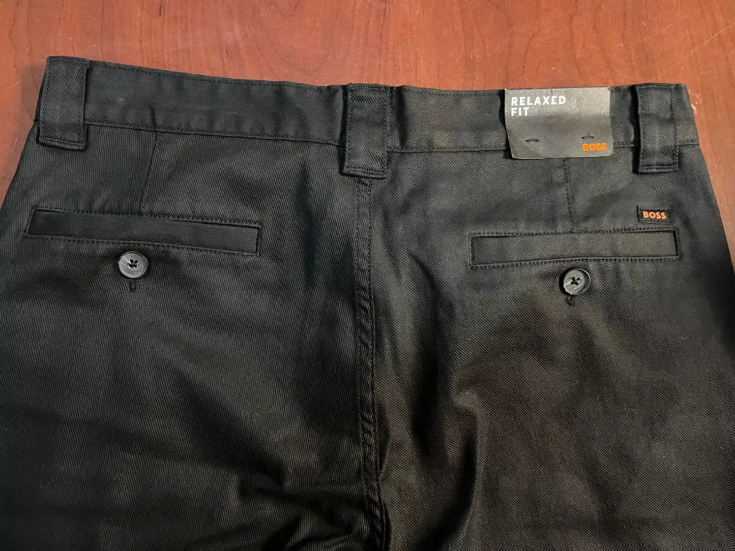 BOSS Casual Pants Chinos in Stretch Cotton Twill Relaxed Fit Black - Size 32R