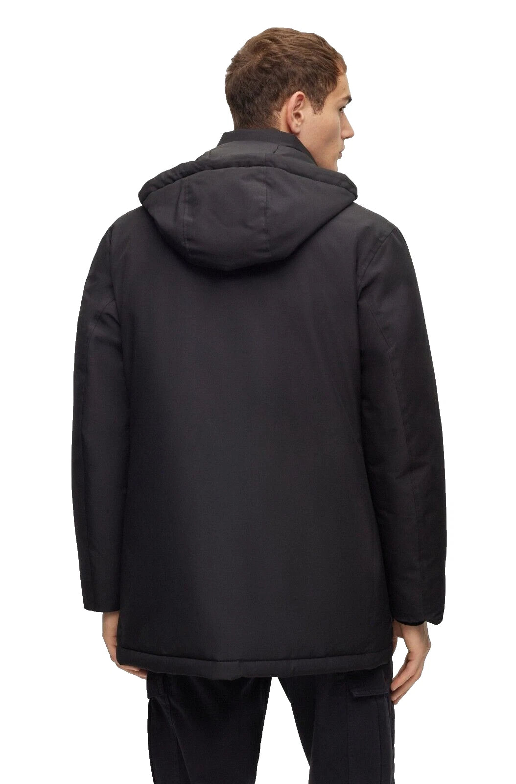 $445 - BOSS Relaxed Fit Jacket Water Repellent Parka w Removable Hood - Size 38R