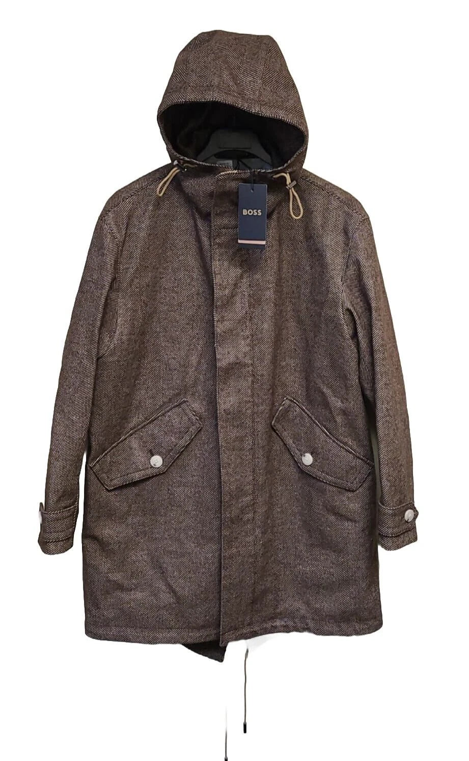 BOSS COMO 2-in-1 Luxury Hooded Coat Parka Jacket with Removable Vest - Size 38R