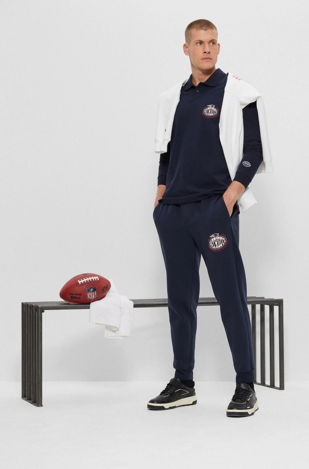 BOSS X NFL New England Patriots Sport Long Sleeve Polo Shirt in Cotton - Size L
