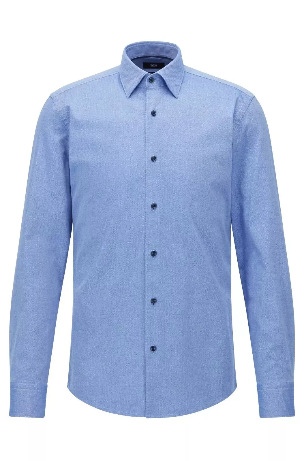HUGO BOSS Herringbone Dress Shirt Slim Fit Soft Stretch Cotton - Size 15.5 / 39