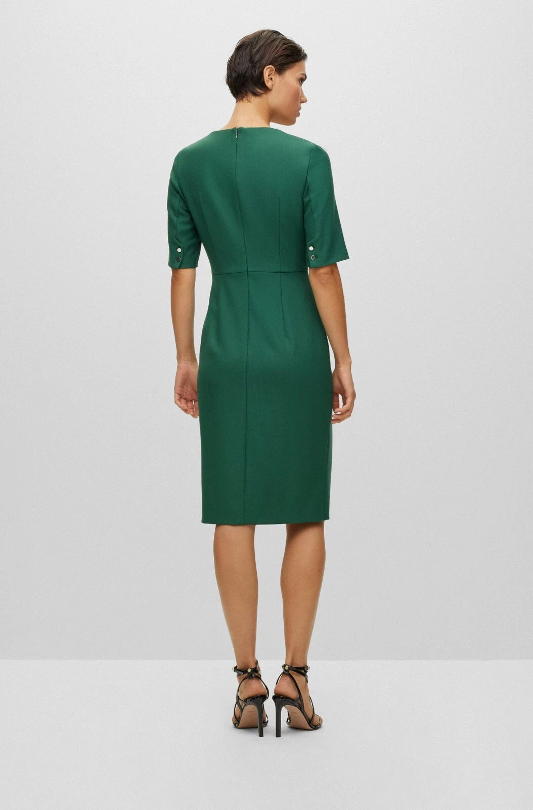 $545 - BOSS  Slim Fit Square Neck Sheath Business Dress - Size 4 /26