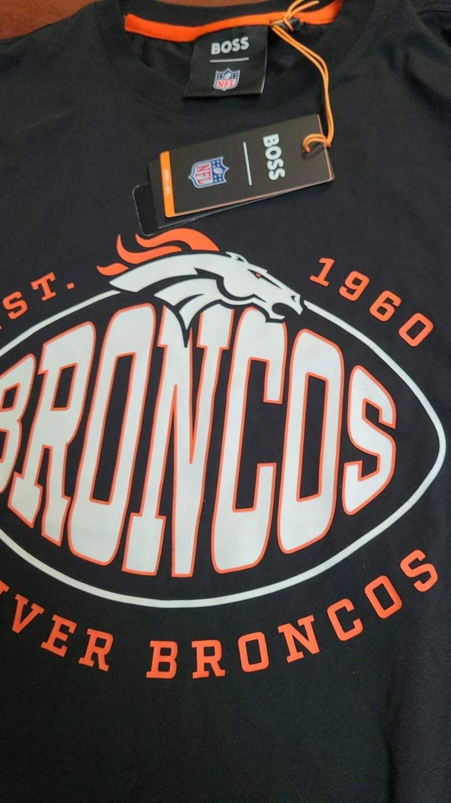 BOSS X NFL Denver Broncos Cotton T-Shirt in Black - Size M