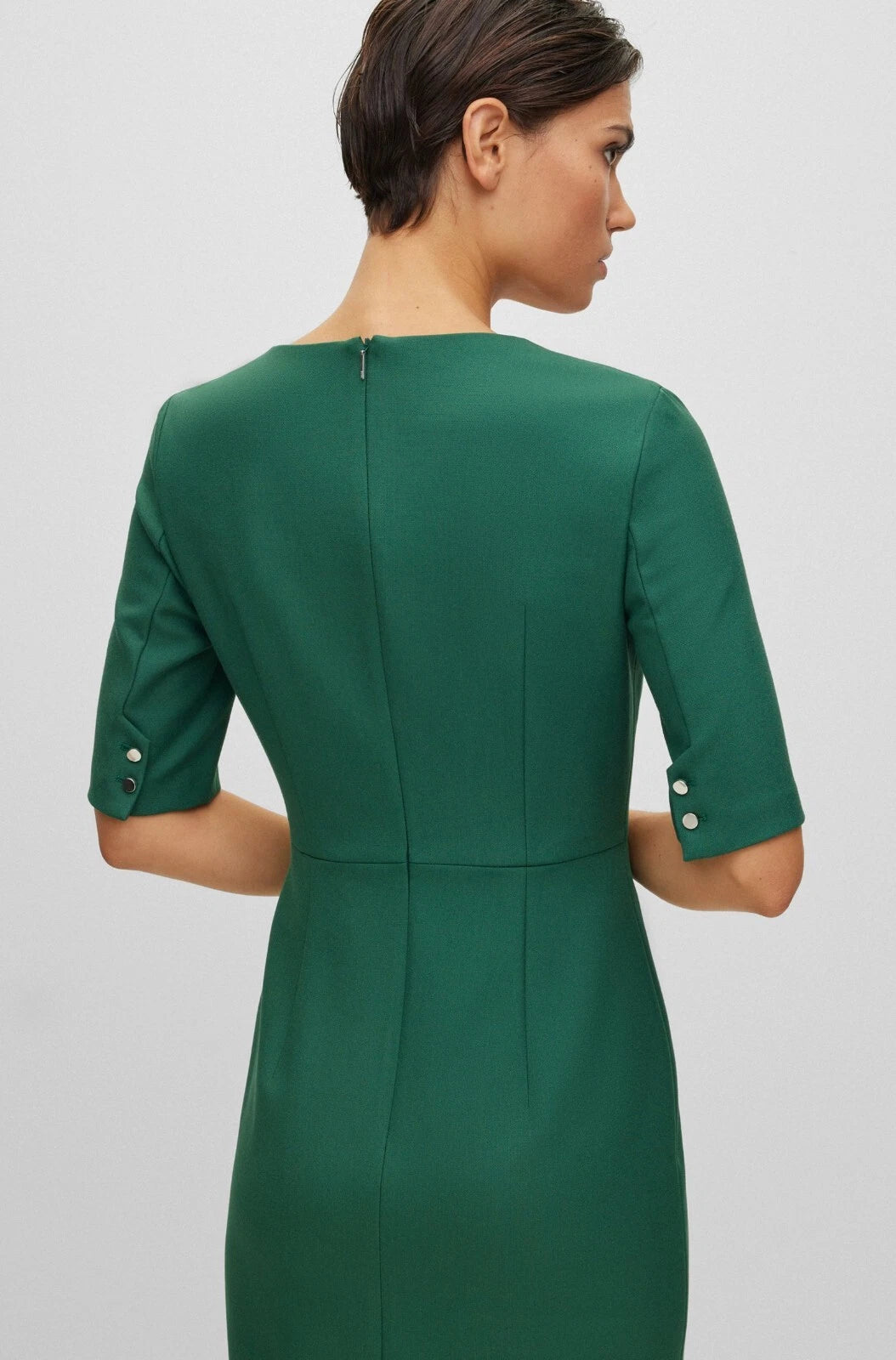 $545 - BOSS  Slim Fit Square Neck Sheath Business Dress - Size 4 /26