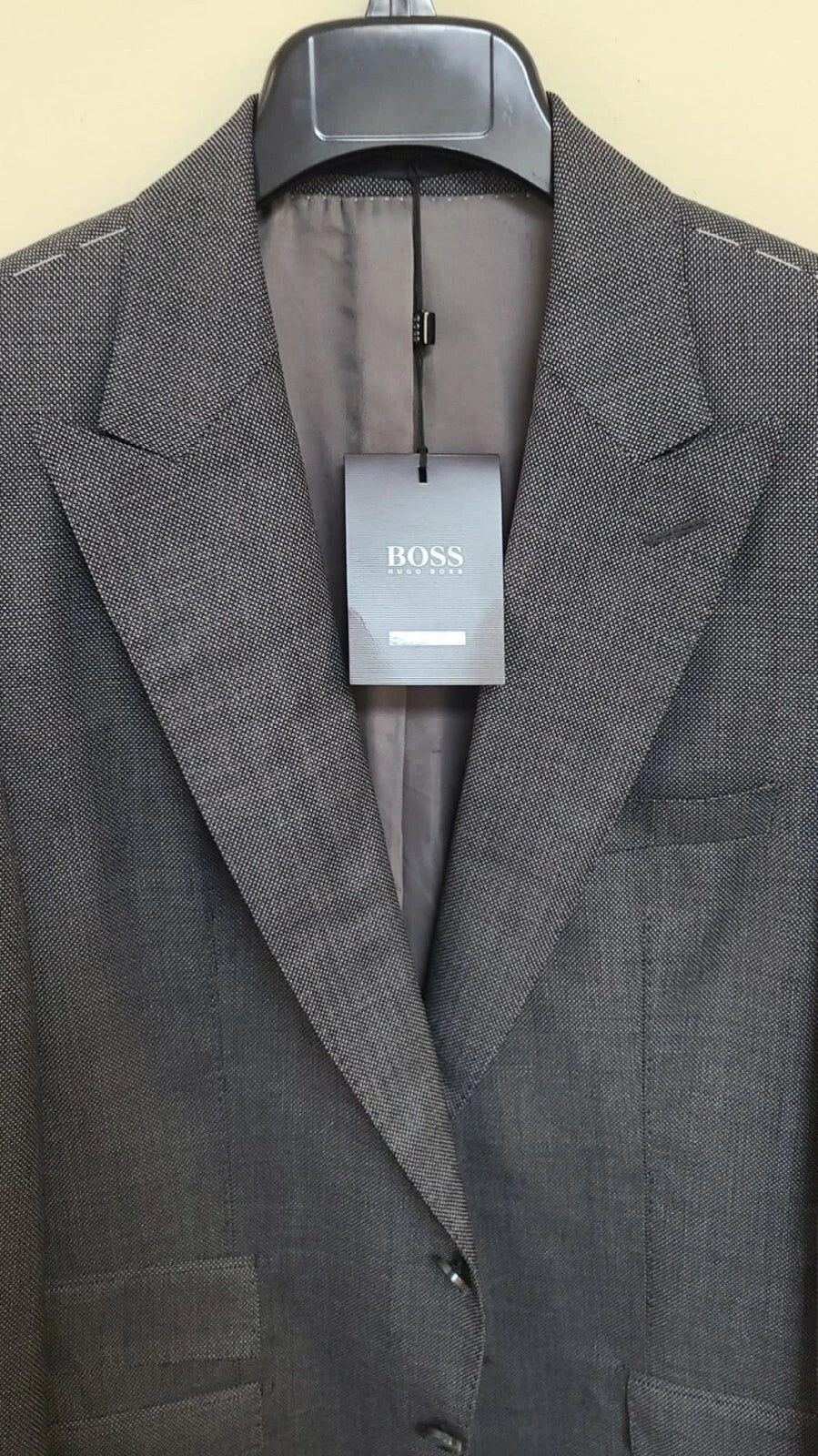 $795 - BOSS Tailored Blazer Jacket Micro Patterned Virgin Wool Gray - Size 38R