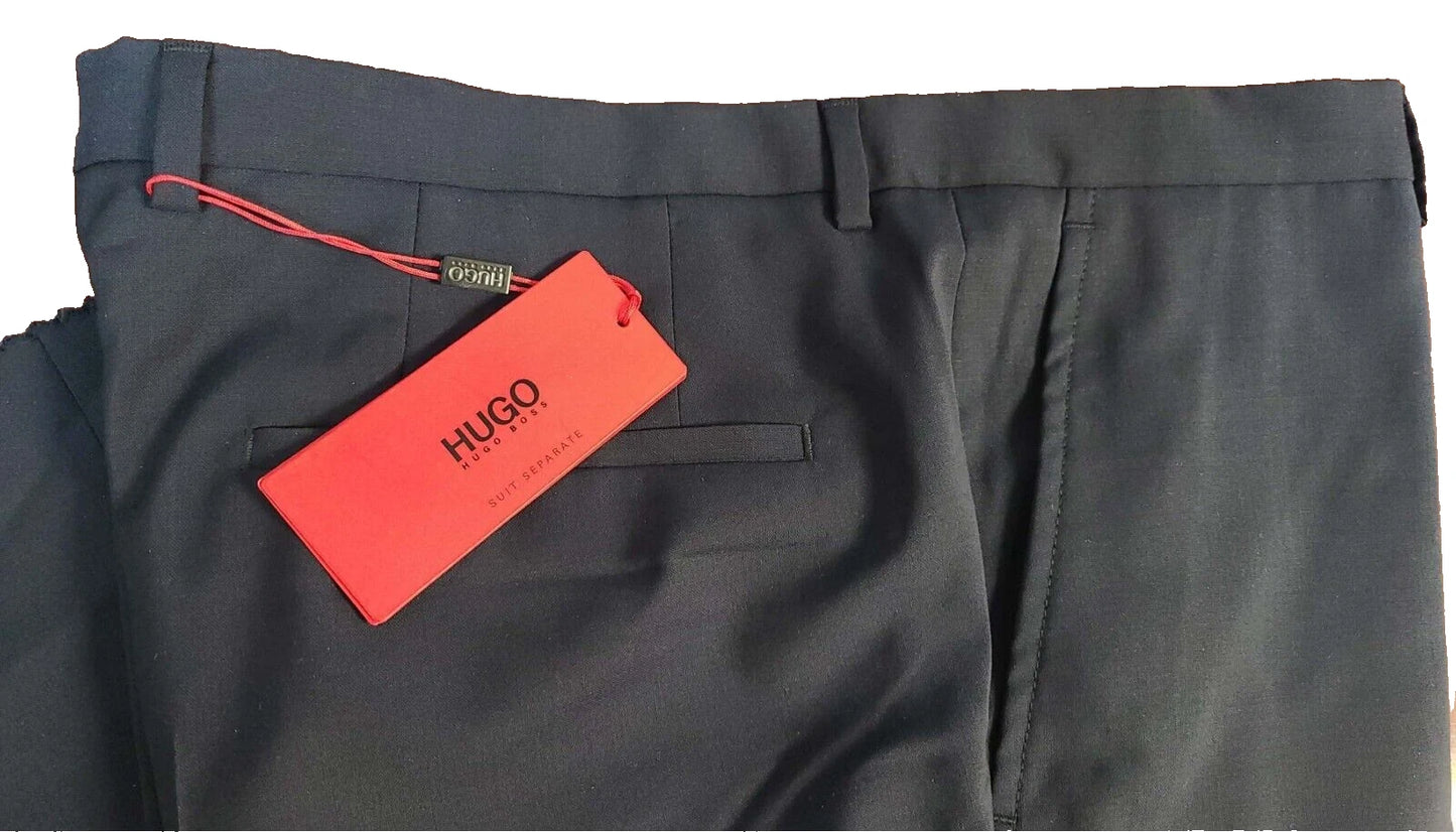 HUGO BOSS HartleyS Dress Pants in Virgin Wool Dark Blue Slim Fit - Size 34