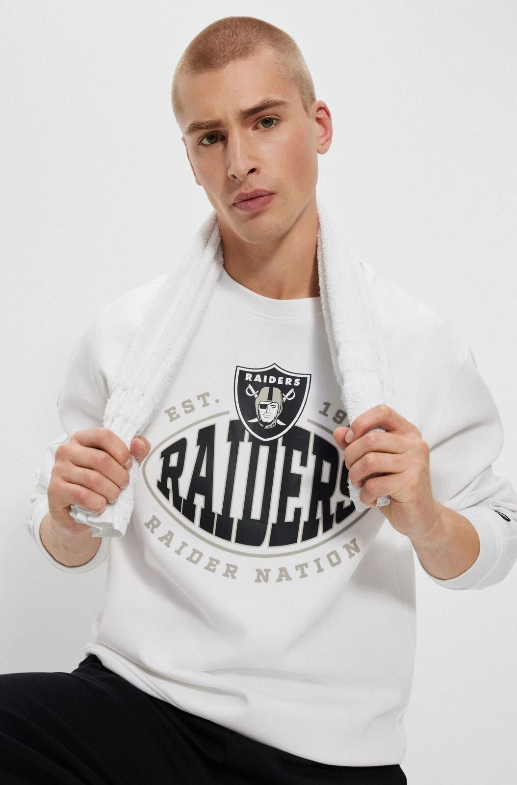 BOSS X NFL Sport Las Vegas Raiders Crewneck Sweatshirt in Regular Fit - Size M