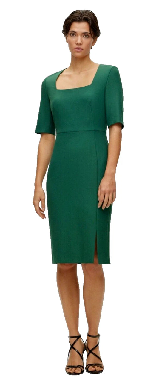 $545 - BOSS  Slim Fit Square Neck Sheath Business Dress - Size 4 /26
