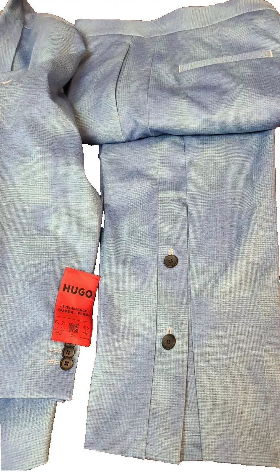 $1,395 - HUGO Modern Fit Double-Breasted Suit Performance Super Flex - M