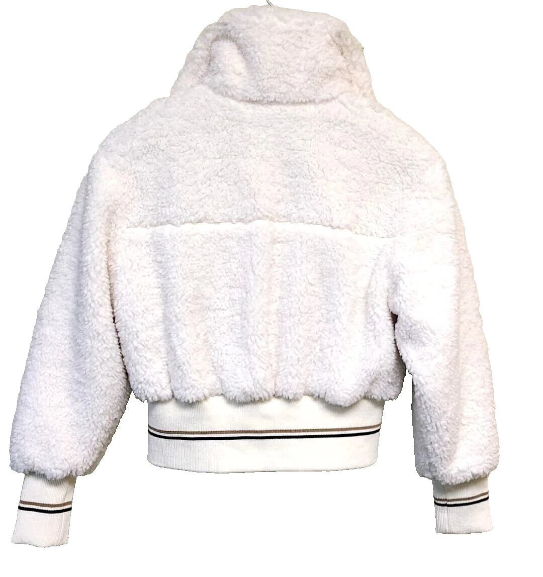 BOSS Jatedy Women Bomber style Jacket Contrast Stripes in White  - Size 4 / 26