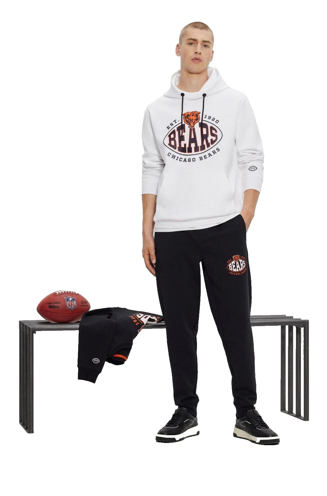 BOSS X NFL Chicago Bears Hoodie Sweatshirt Stretch Fabric - Regular Fit - Size M