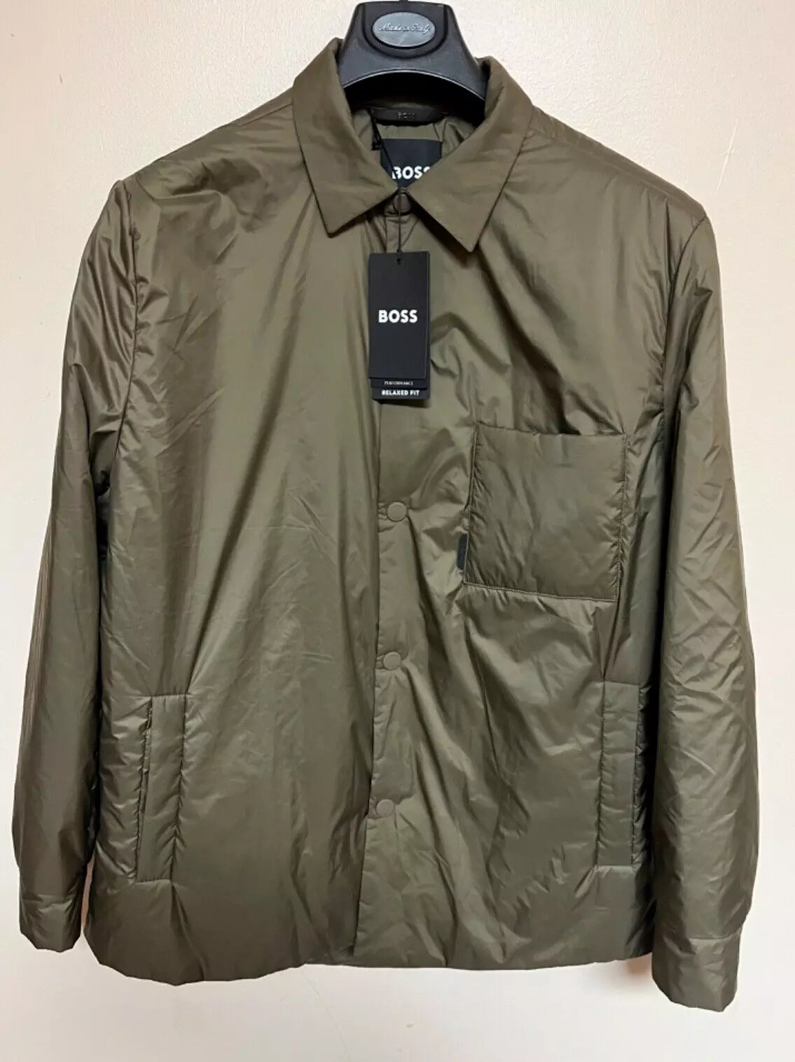 $595 -BOSS Performance Jacket Padded Overshirt Water Repellent Lightweight  -38R
