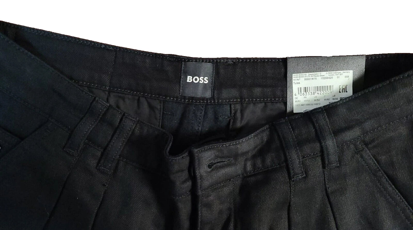BOSS Tulsa Tapered Fit Wide-Leg Jeans Pants Comfort Stretch Denim - Size 33 x 32