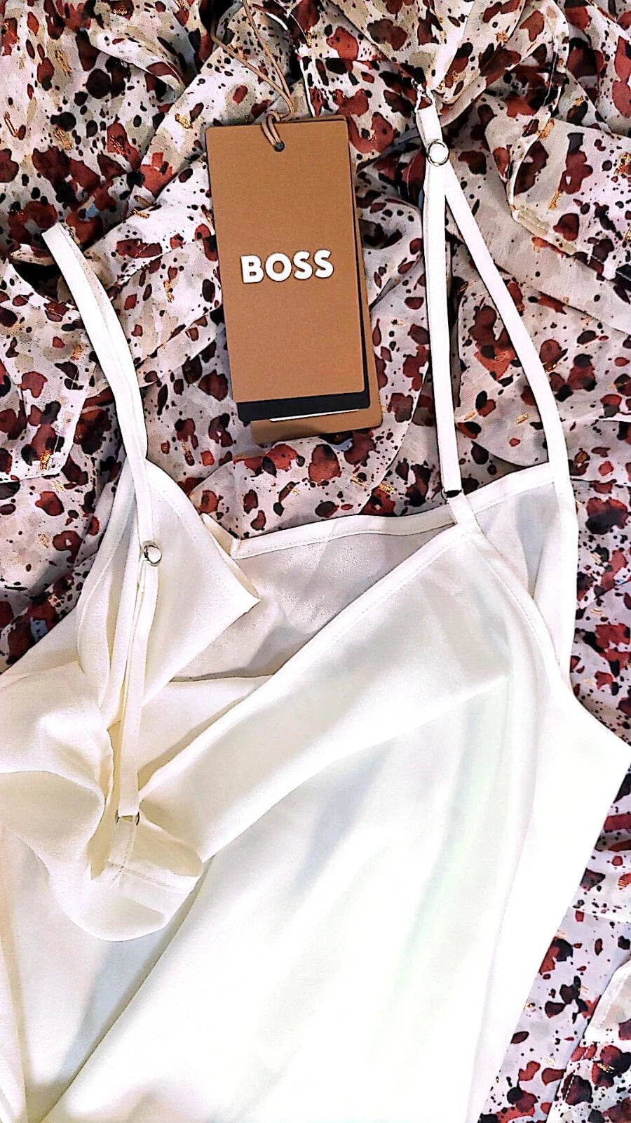 BOSS Elegant Casual Women Chiffon Dress with Slip - Size 4 - NEW with Tag