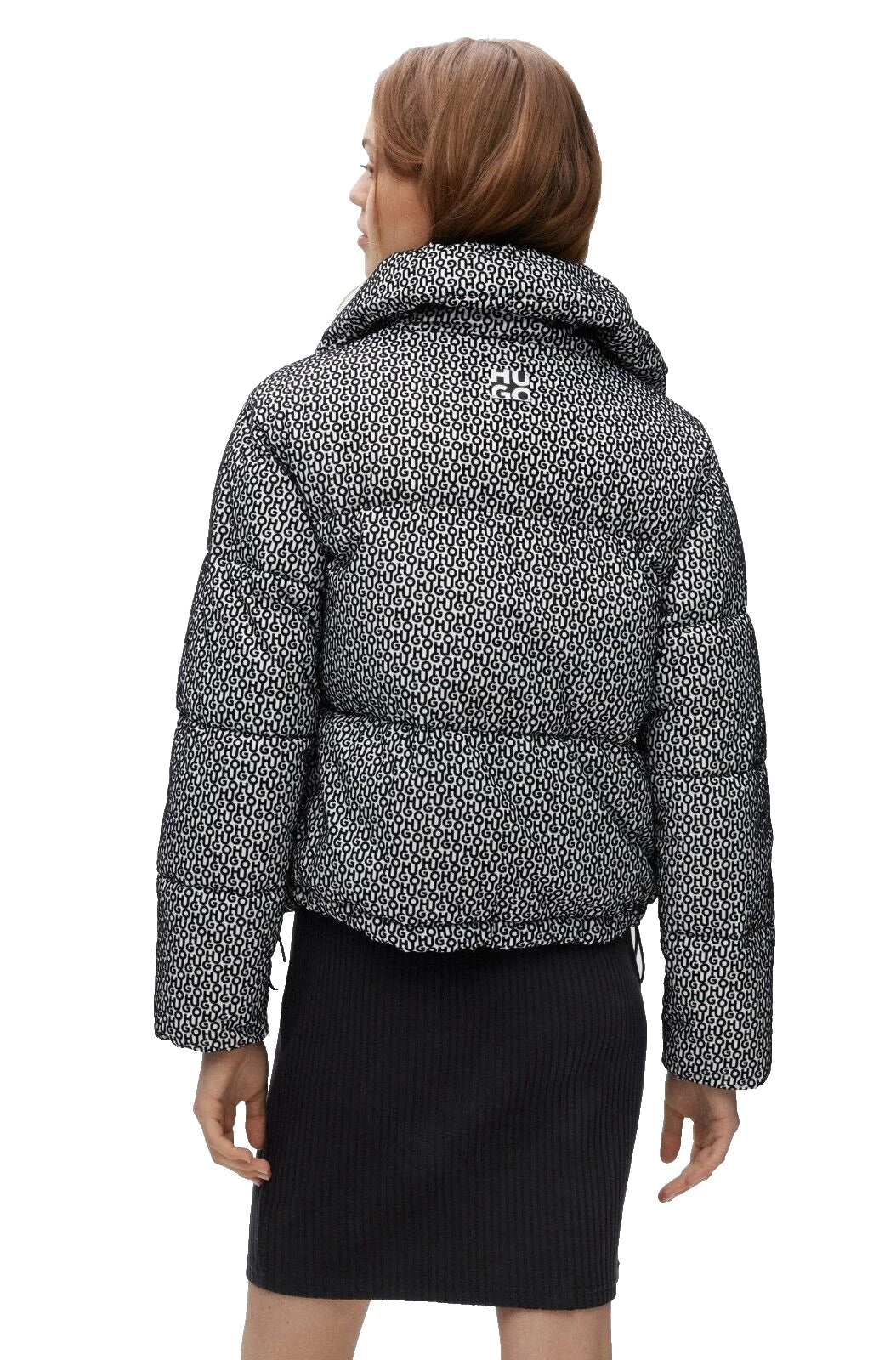 $495 - HUGO BOSS Boxy Fit Padded Jacket with All Over Monograms - Size S / CH