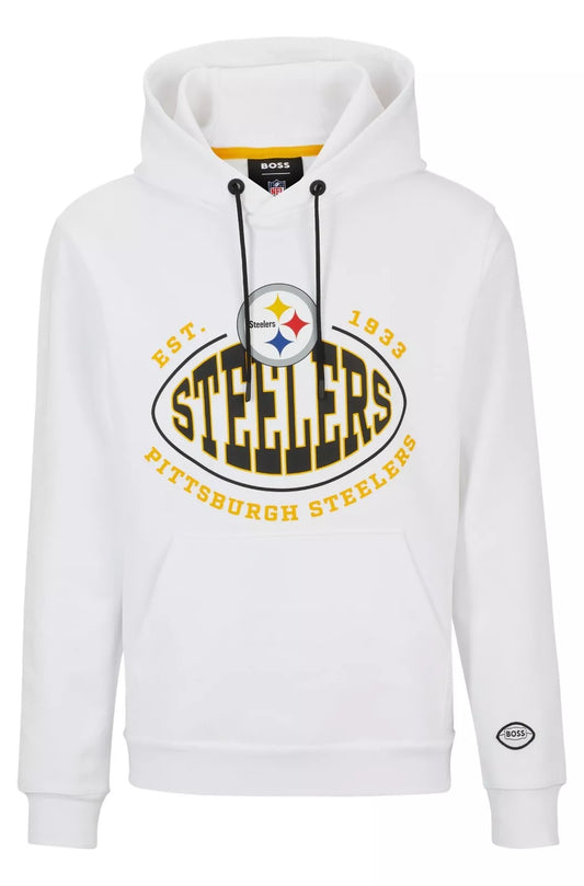 BOSS X NFL Pittsburgh Steelers Hoodie Stretch Sweatshirt in Regular Fit - Size M
