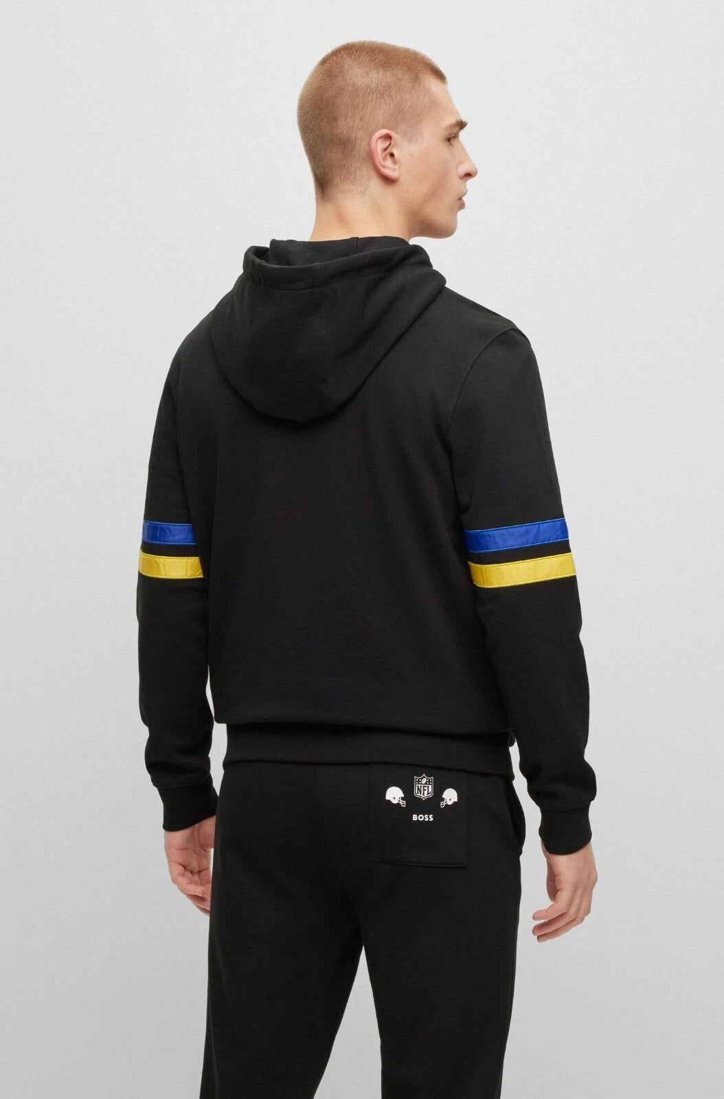 BOSS X NFL Los Angeles Rams Hoodie Sweatshirt in Cotton Black Regular - Size M
