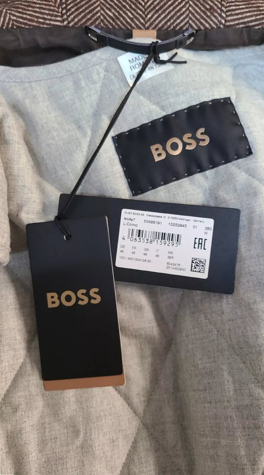 BOSS 2-in-1 Hooded Coat Parka Jacket Wool Blend with Removable Vest - Size 38R