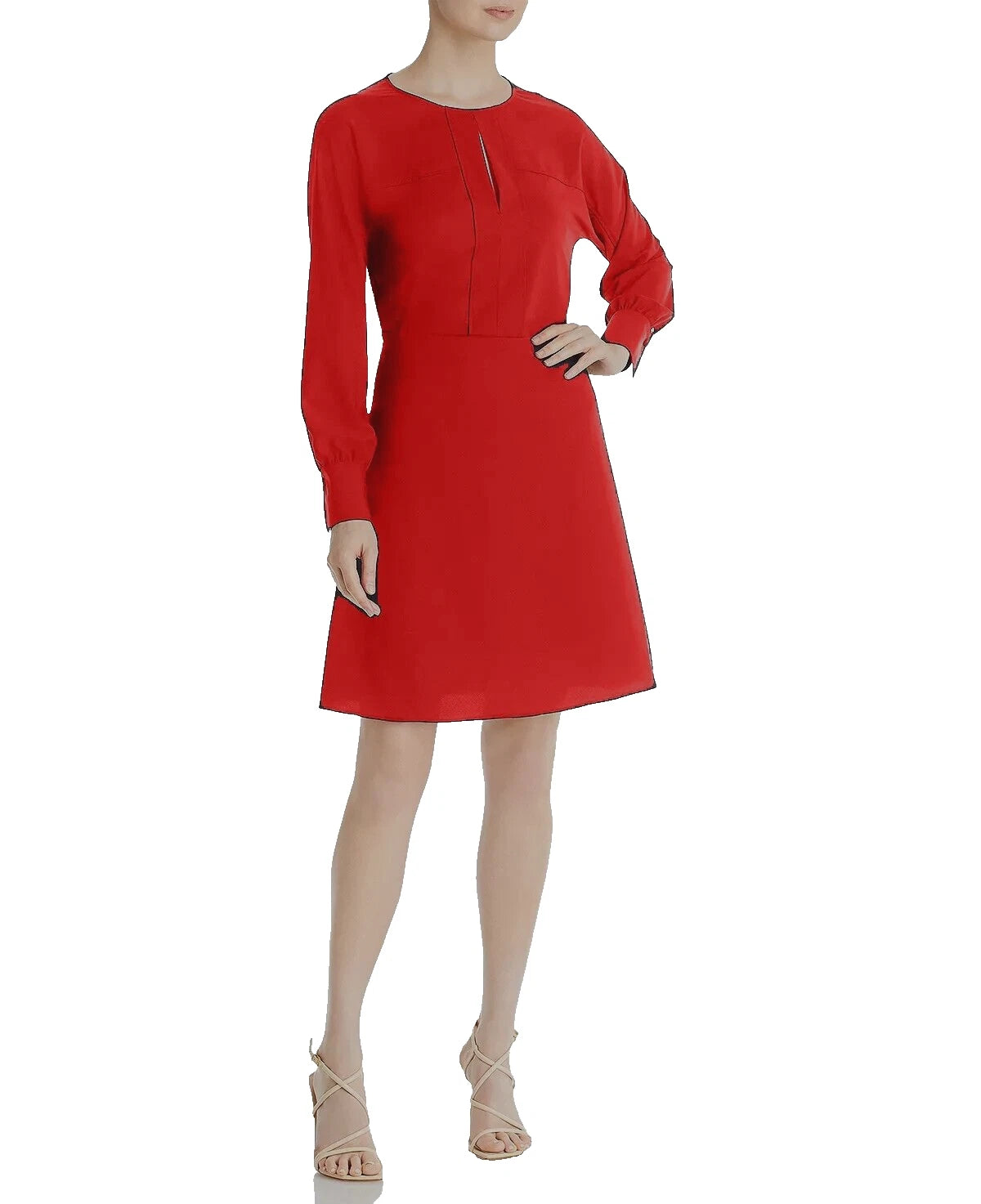 $398 - BOSS Danbena Knee Fit Flare Dress Cutout Front Chest - Size 4 /26