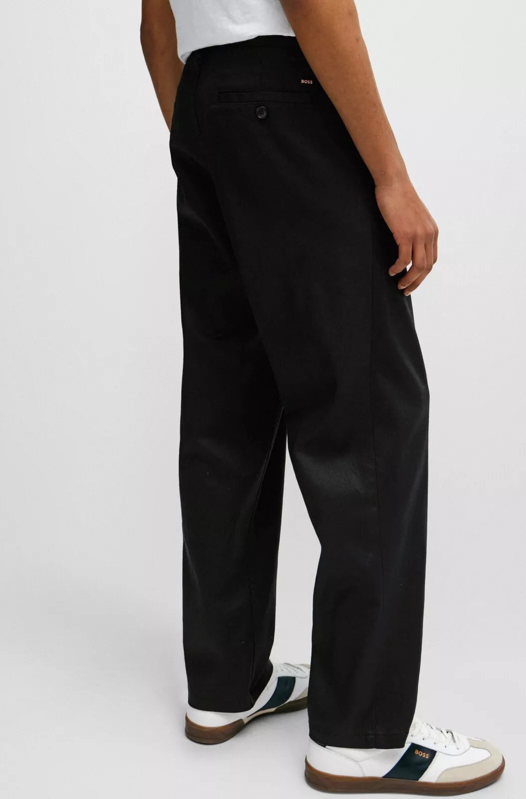 BOSS Casual Pants Chinos in Stretch Cotton Twill Relaxed Fit Black - Size 32R