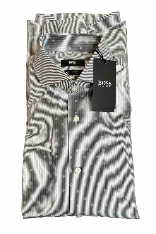 HUGO BOSS Jason Slim Fit Dress Shirt Travel Line Made in Italy - Size 15.5 / 39