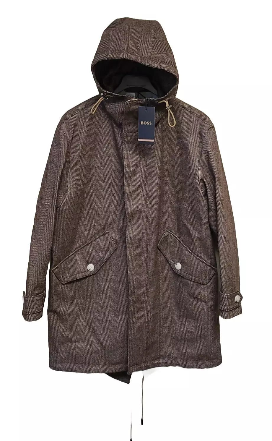 BOSS 2-in-1 Hooded Coat Parka Jacket Wool Blend with Removable Vest - Size 38R