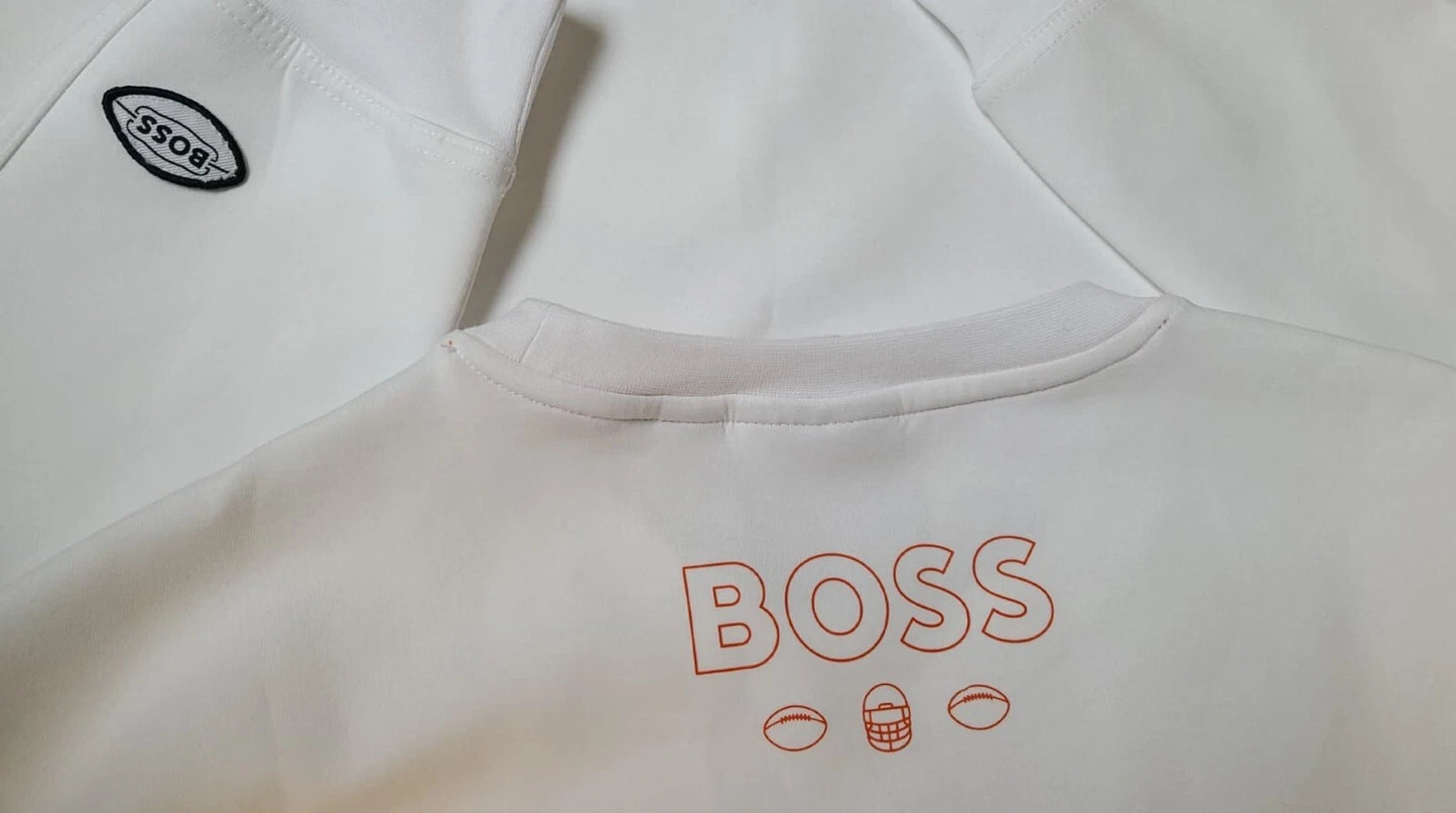 BOSS X NFL Denver Broncos Crewneck Sweatshirt Regular Fit in White - Size L