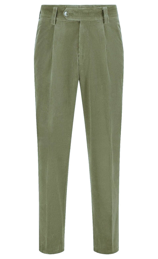 BOSS Cotton Corduroy Pleated Pants in Relaxed Comfort Fit - Size 34R