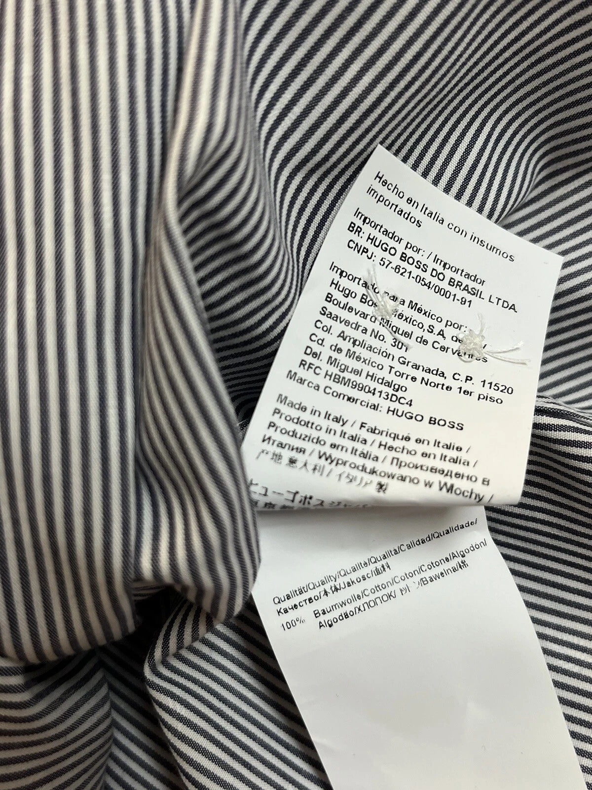 HUGO BOSS Jason Slim Fit Dress Shirt Travel Line Made in Italy - Size 15.5 / 39