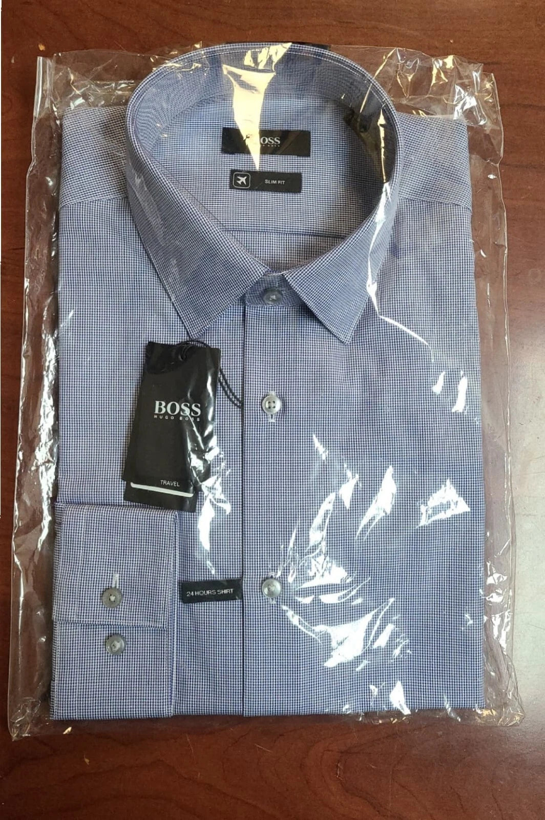 HUGO BOSS Isko Slim Fit Dress Shirt Travel Line Collection - Size 15.5 / 39