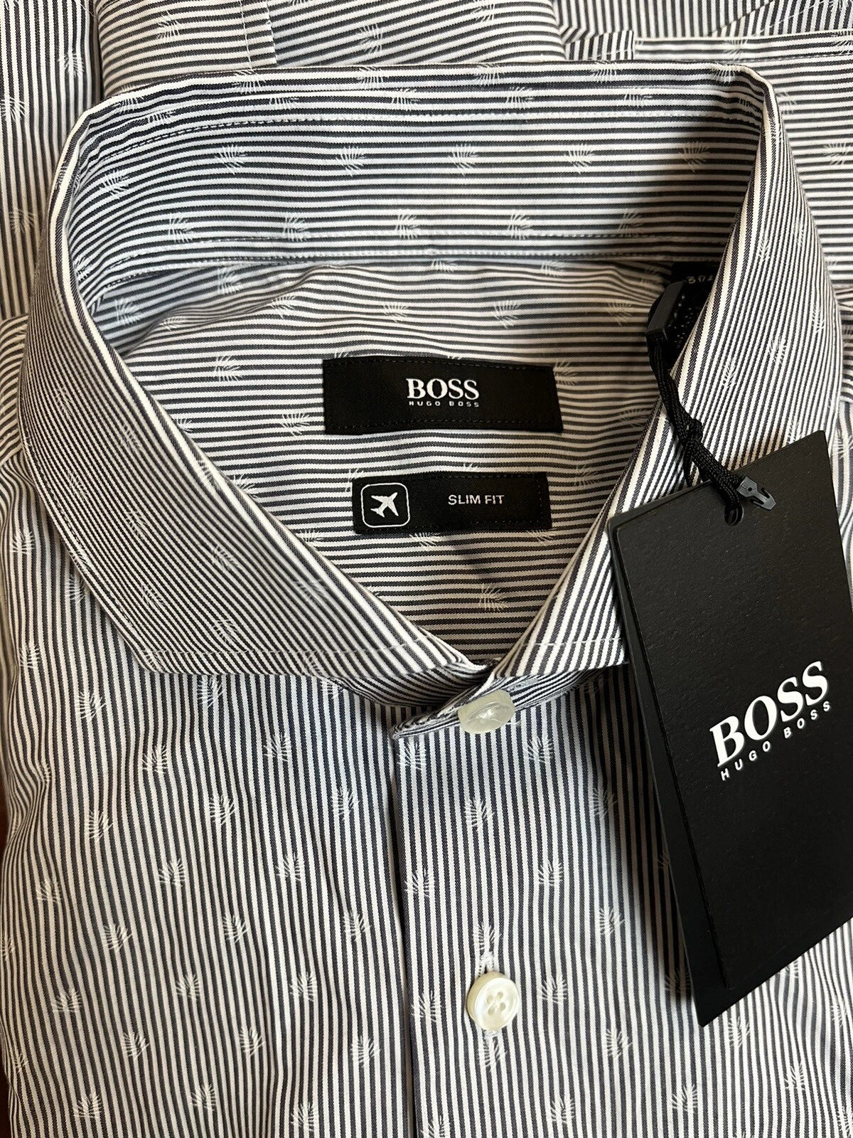 HUGO BOSS Jason Slim Fit Dress Shirt Travel Line Made in Italy - Size 15.5 / 39