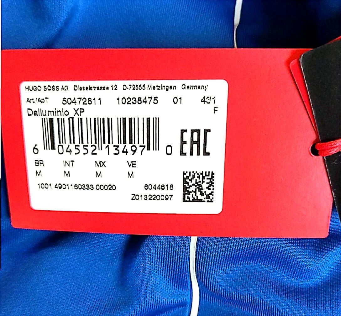 HUGO BOSS Active Tracksuit Bottoms Jogger Pants with Logo Blue Panels - Size M