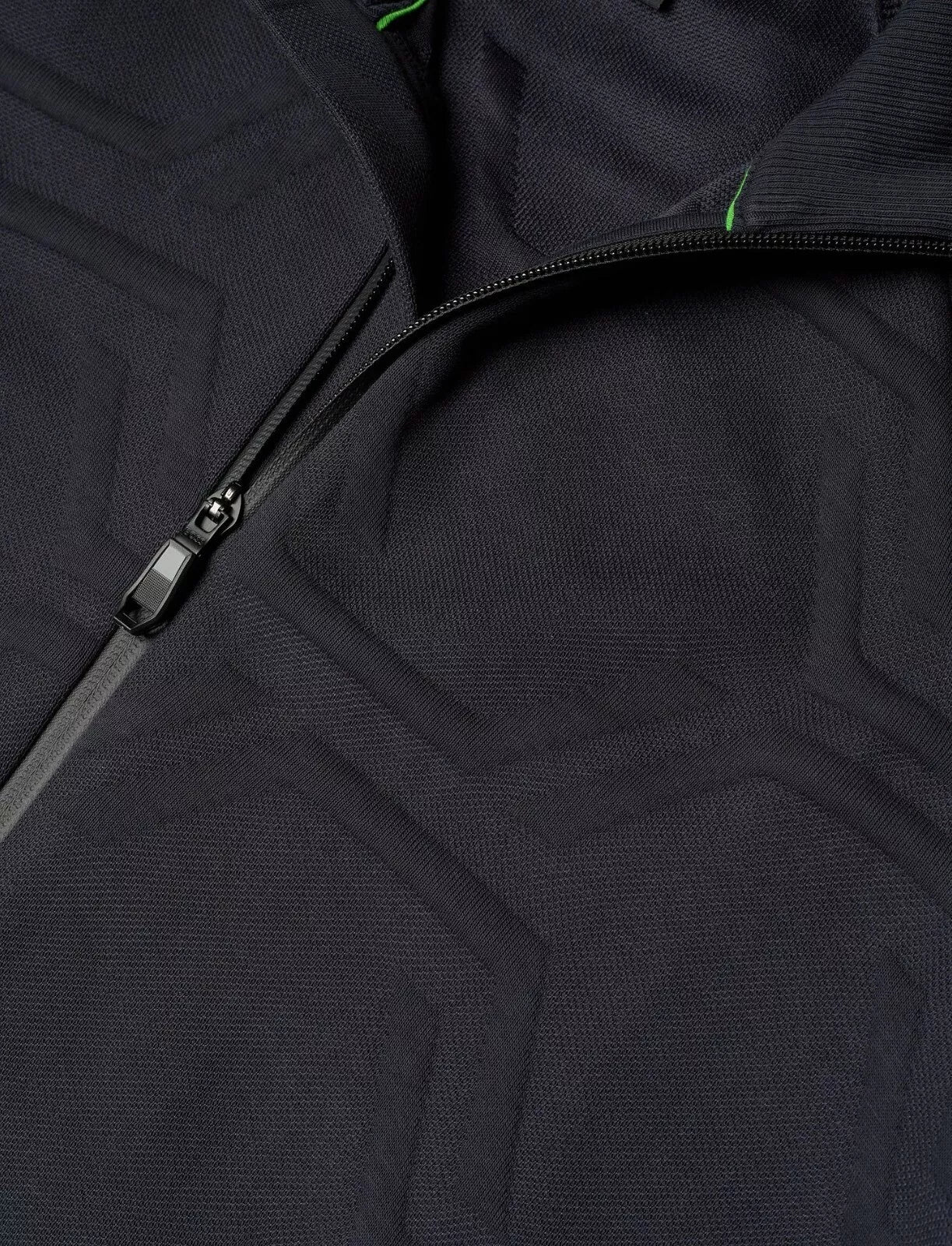 BOSS Skaz HexaQuilt Zip Sweatshirt Track Cotton Jacket with Logo Dark Blue - M