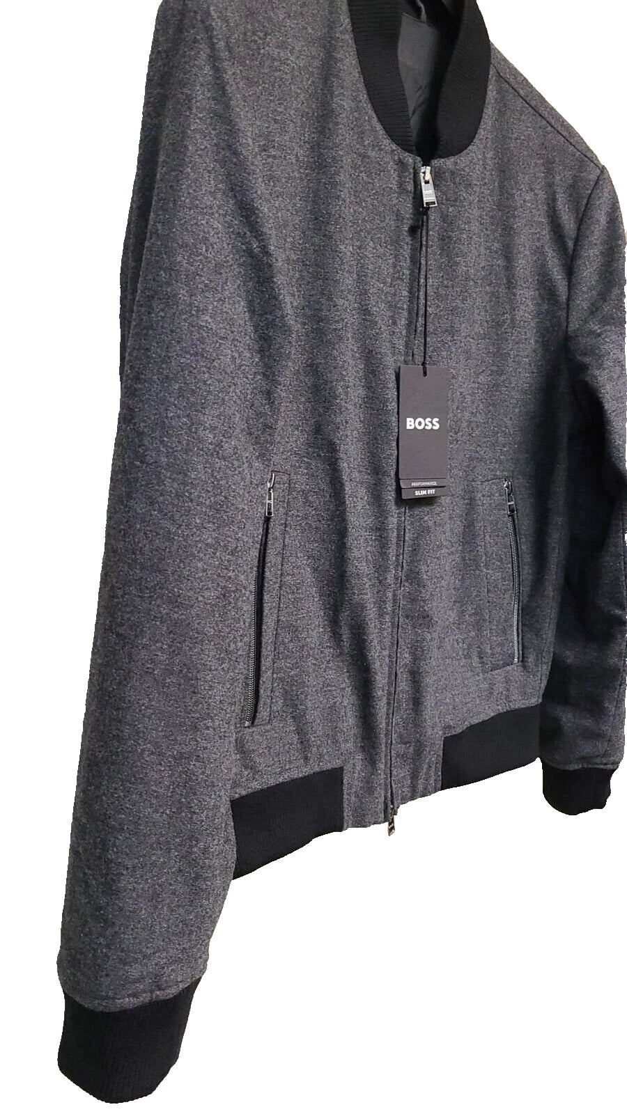 $595 - Boss Slim-Fit Bomber Jacket Performance Stretch Wool Blend - Size 38R