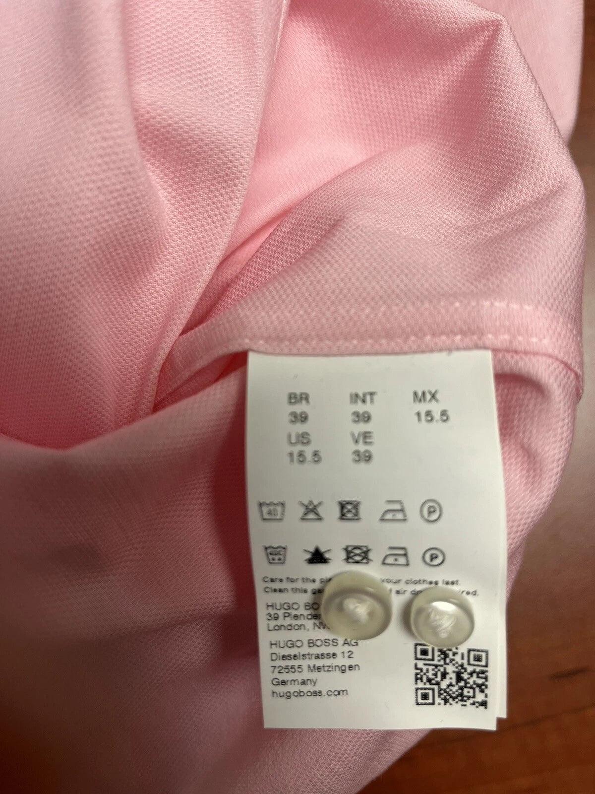 BOSS Hank Cotton Dress Shirt Micro Pattern in Pink Slim Fit Stretch - 15.5 / 39
