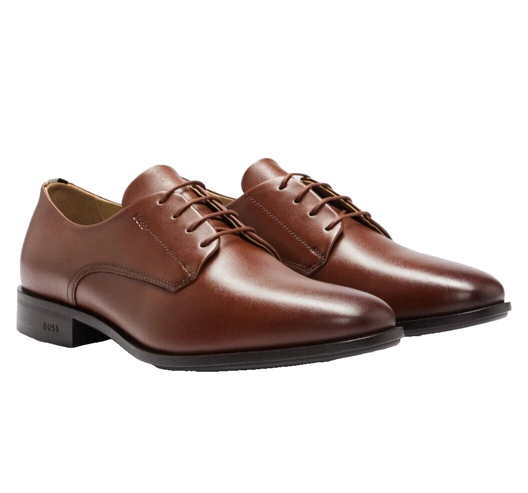 HUGO BOSS Colby Leather Derby Shoes in Brown Dress Shoes - Size 6.5 / 40