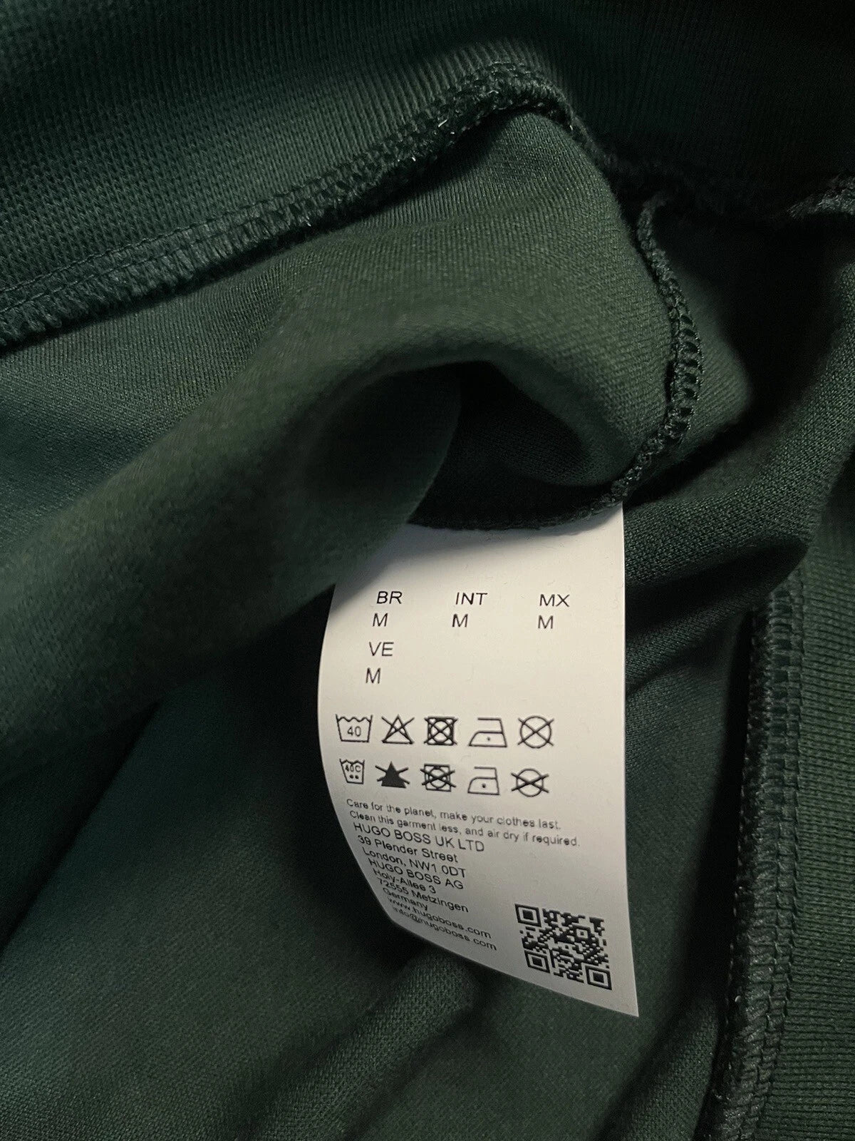 BOSS Quarter Zip Pullover Tracksuit Jacket Sweater with Logo in Green - Size M