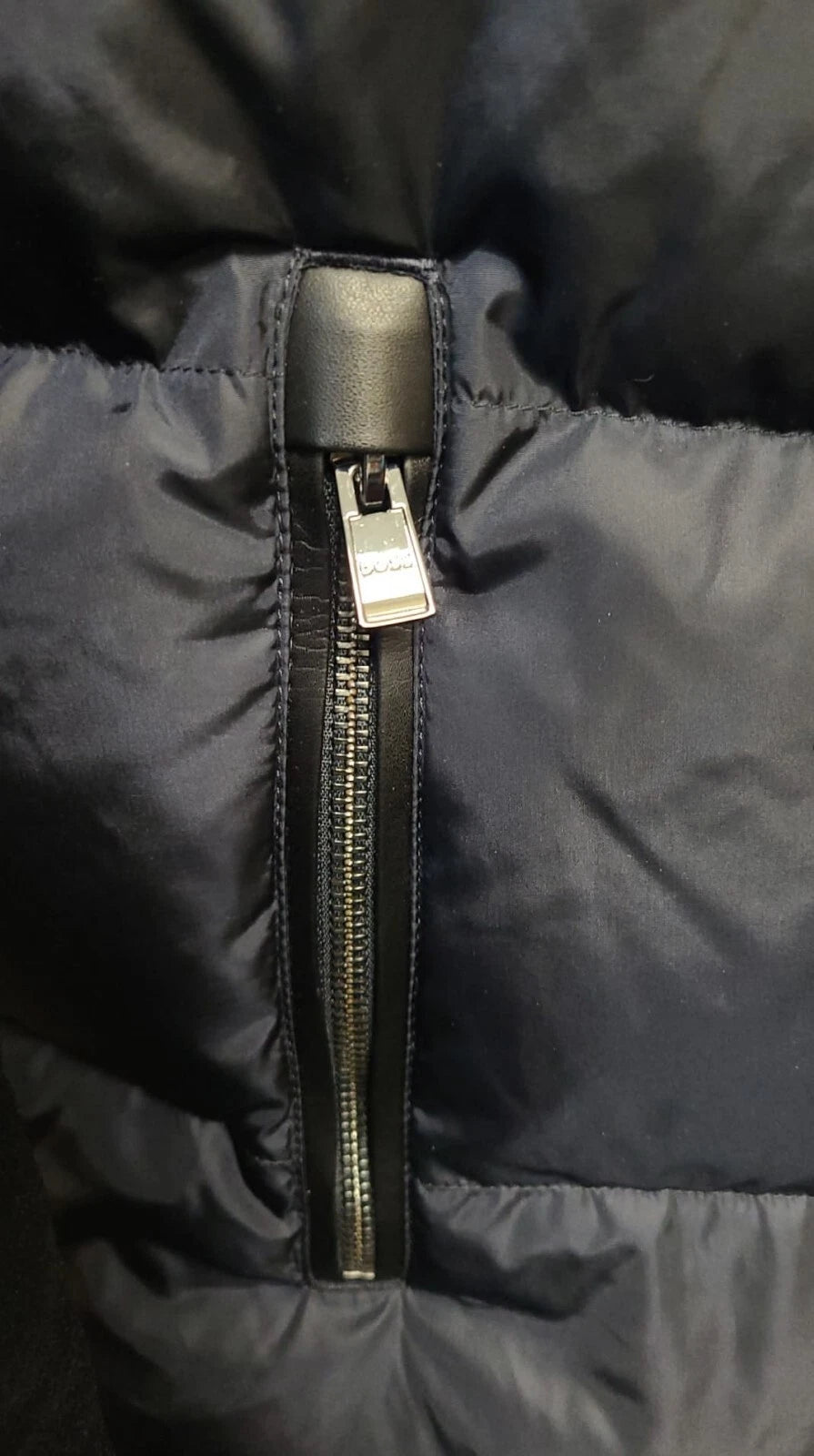 $645 - BOSS Premium Duck Down Jacket Leather Trims Water Repellent - Size 38R