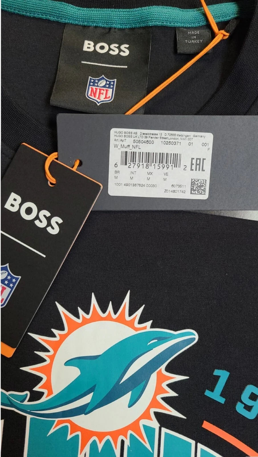 BOSS X NFL Sport Miami Dolphins Crewneck Sweatshirt Comfort Stretch - Size M