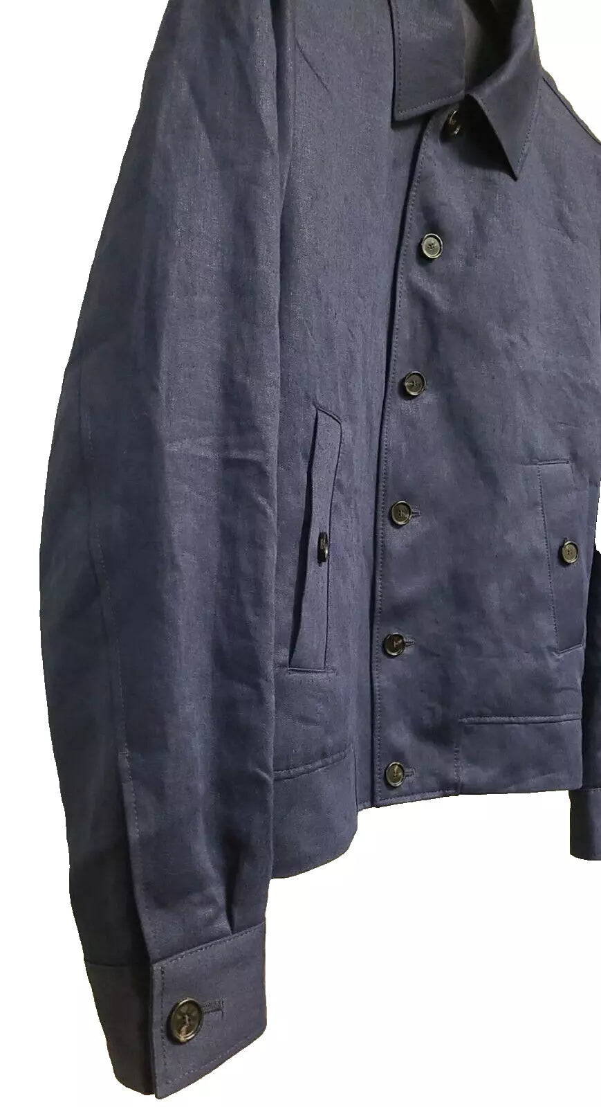 $1,395 - BOSS Heston Luxury Jacket Coat Pure Linen Zegna Fabric Slim Fit - 38R