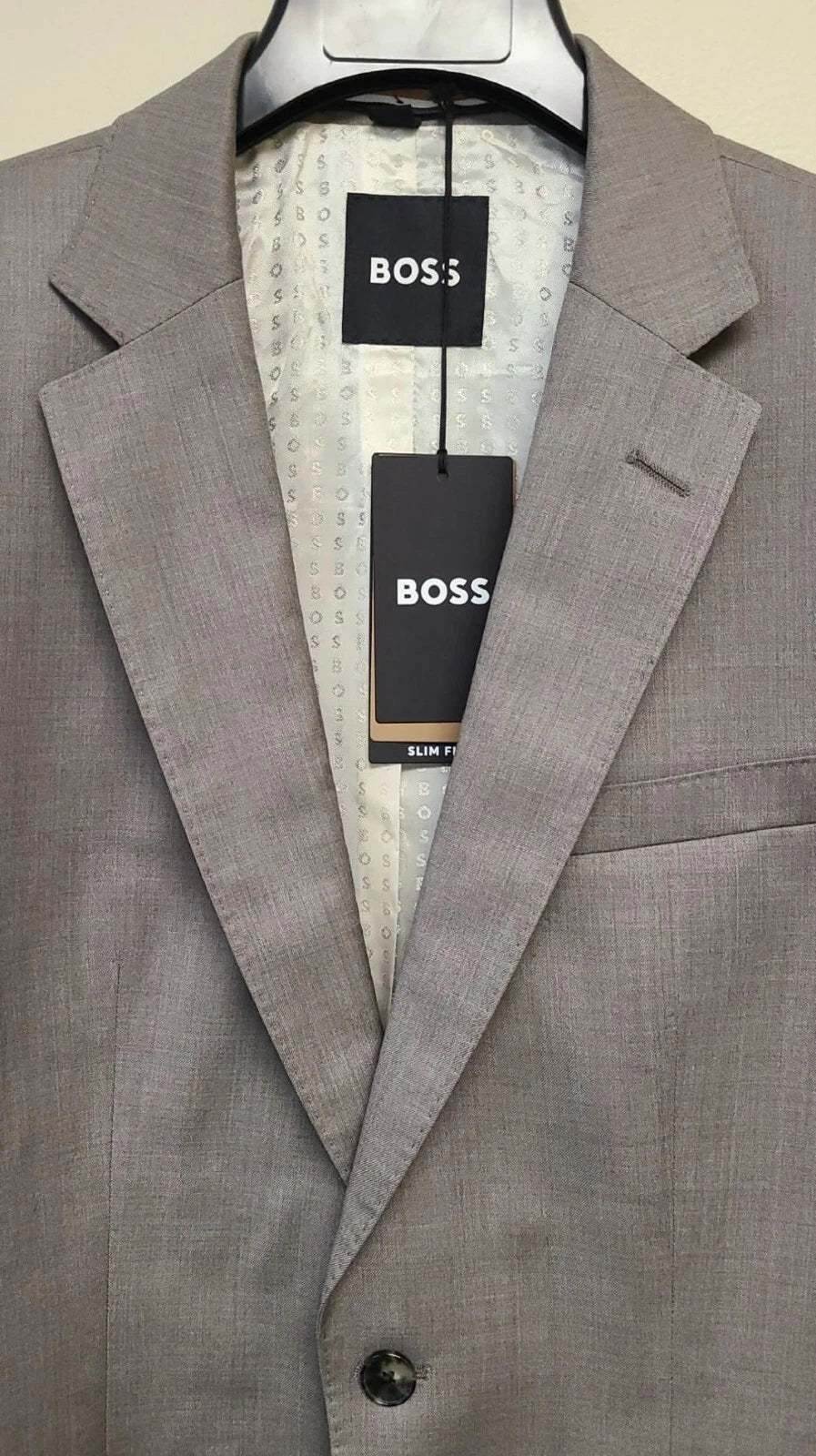 BOSS Suit Jacket in Stretch Italian Virgin Wool Fabric Slim Fit - Size 40R