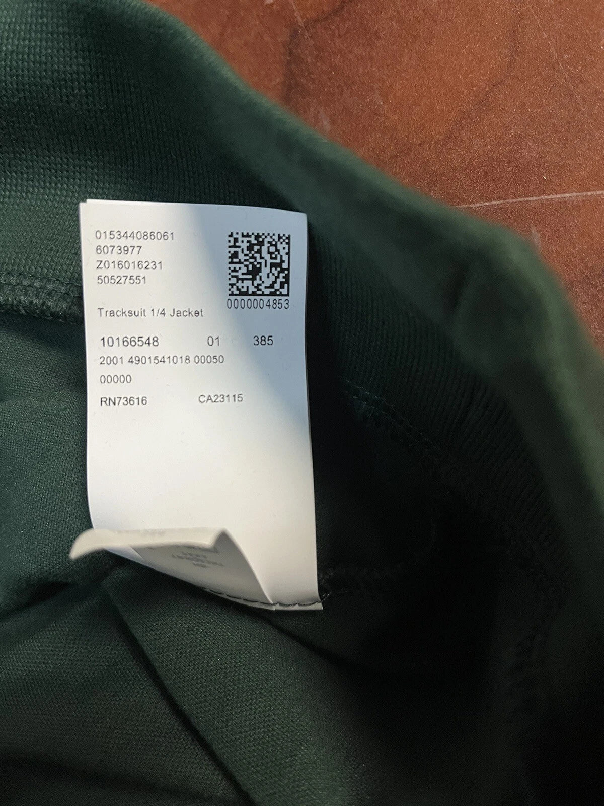 BOSS Quarter Zip Pullover Tracksuit Jacket Sweater with Logo in Green - Size M