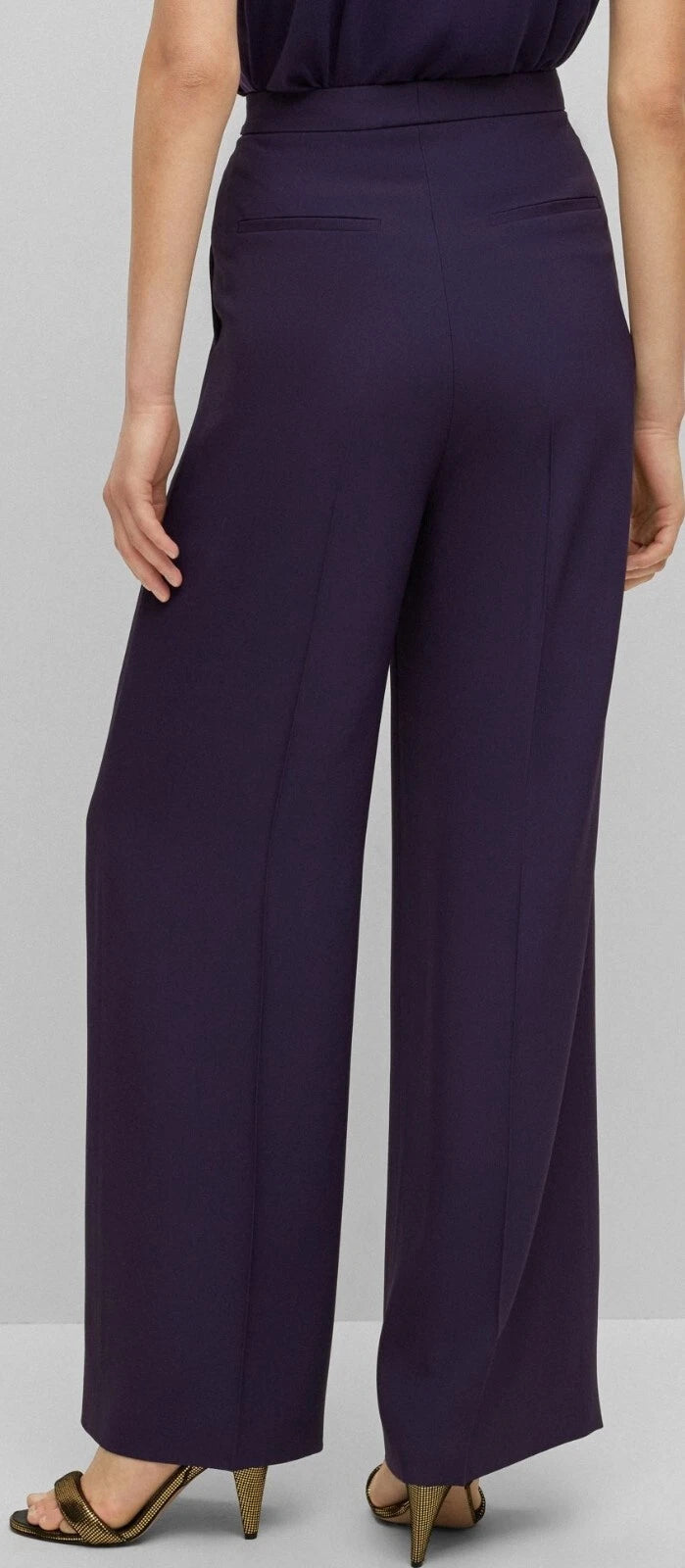 $298 - BOSS  Women Regular-Fit Dress Pants Flared Wide Legs - Size 4 - New w Tag