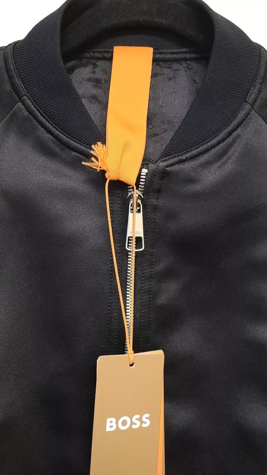 BOSS Women PANDELLA Satin Bomber Jacket in Black- Size 4 / 26